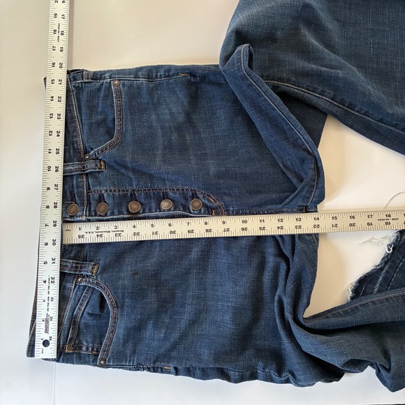 We The Free Free People Just Float On Flare Jeans Blue Wash Size 32 70s Boho - Picture 6 of 10